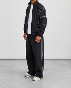 Vêtements de jogging personnalisés, veste coupe-vent et pantalon de survêtement, fermeture éclair, logo personnalisé, coupe-vent en nylon, survêtements pour hommes - Product Image 2