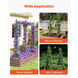 Pali da Giardino 25 Pezzi, 210 cm, in Metallo Rivestito in Plastica, Pali per Pomodori con Punta Appuntita, Supporti per Piante - Product Image 6
