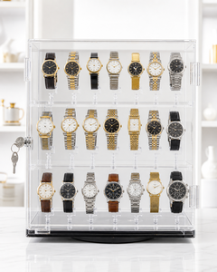 Présentoir d'angle moderne en acrylique transparent 2026 pour montres, auto-adhésif, montage facile pour vitrines en gros - Product Image 4