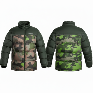 100% Polyester <b>Padded</b> Puffer Customized Camouflage Casual Jacket Zipper Closure Regular Fitted Winter Uniform Protective Jacket - Product Image 4
