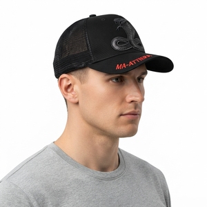 Casquette de baseball noire pour homme, style trucker, avec broderie Cobra, dos en maille, fermeture snapback, logo personnalisé, réglable - Product Image 2