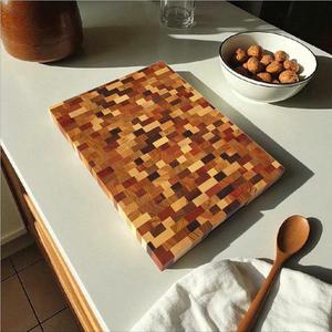 Planche à découper rectangulaire en bois d'acacia naturel, faite à la main, durable, pour la préparation des aliments en cuisine, viande, légumes, fruits, pain, fromage - Product Image 1