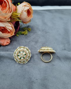 Wholesale Traditional Kundan Pearl Work Hexagonal Finger <b>Ring</b> Ethnic Wedding Party Wear Jewelry Traditional <b>Adjustable</b> <b>Size</b> <b>Ring</b> - Product Image 4