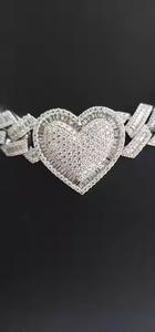 Fully <b>Iced</b> <b>Out</b> Moissanite Round Cut Diamond Cuban Link <b>Chain</b> Luxury Hip Hop Customized Jewelry Best Wedding Gift for Men - Product Image 3