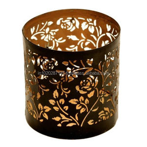 Portavelas votivo de hierro decorativo con intrincados patrones de corte láser para un ambiente acogedor en el dormitorio o las salas de meditación - Product Image 5