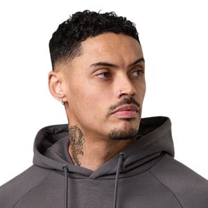 <b>Mens</b> Charcoal <b>Grey</b> Pullover Hoodie Casual Fleece <b>Sweatshirt</b> Long Sleeve Athletic Streetwear Hoodie - Product Image 3
