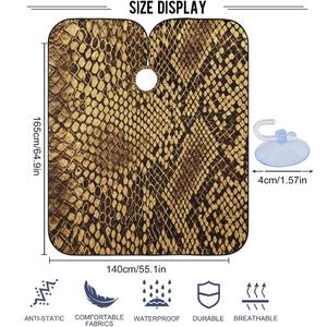 Cape de Barbier Personnalisée en Gros avec Logo, Imperméable en Polyester, Cape de Salon de Coiffure avec Crochet en Silicone, Cape de Salon de Beauté Noire Imprimée - Product Image 3