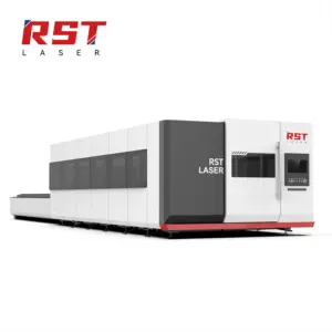 High Power 2500mm Metal Sheet Fiber Laser Cutting Machines 6000W Whole Cover CNC Laser Cutter With Exchange Table
