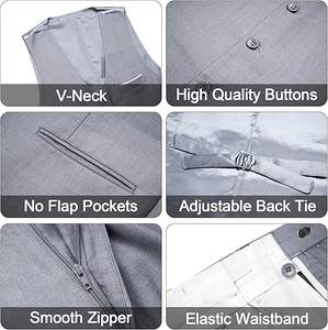 Traje Formal para Hombre, Conjunto de 3 Piezas para Oficina y Reuniones, Pantalón, Chaqueta y Chaleco, Venta al Por Mayor, Servicios OEM y ODM - Product Image 6