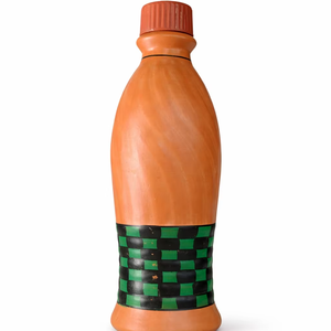 Botella de Agua de Arcilla Natural con Acabado Artesanal, Botella Ecológica de Cerámica para Beber Diariamente - Product Image 1