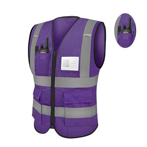 Chaleco de Seguridad Reflectante sin Mangas con Logotipo Personalizado Unisex, Uniformes de Trabajo de Alta Visibilidad, Ropa de Trabajo Impermeable de Poliéster y Algodón - Product Image 6