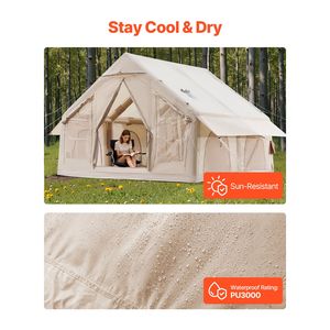 Tenda Gonfiabile 300D Oxford per 4-6 Persone, Facile da Montare, Tenda Glamping Gonfiabile con Pompa Manuale, TPU Resistente per 4 Stagioni, Compatibile con Falò - Product Image 4