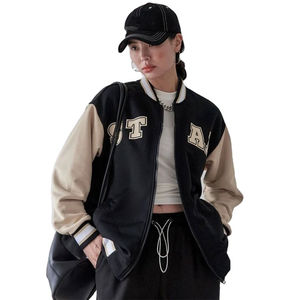 Nouvelle Veste Bomber Varsity Femme Hiver 2026 au Design Élégant, Personnalisable avec Logo OEM, Broderie Lettrée, Col Montant, Respirante et Tricotée - Product Image 1