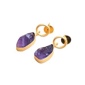 Pendientes de Latón al por Mayor, Diseño de Piedra Natural en Bruto, Acabado de Latón Antiguo, Diseño Boho Chic, Listos para Enviar al por Mayor - Product Image 6