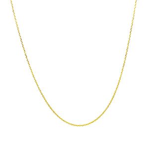 Cadena de Oro Amarillo de 14k con Eslabones de Cable Tallados en Diamante de 0.7mm, Collares Finos - Product Image 2