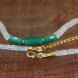 GOODSTONE JEWELS <b>Necklace</b> with 3 Pencil Face Beads Handmade Beaded Jewelry - Product Image 5