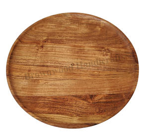Fournisseur en gros de plateaux ronds en bois d'acacia naturel de qualité supérieure, faits à la main, provenant d'Inde - Product Image 1