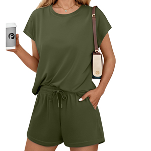 Conjunto de Verano de Alta Calidad para Mujer, Conjunto de Dos Piezas de Punto Informal, Ropa de Calle, Conjuntos Cortos Sólidos a Precio Económico - Product Image 1