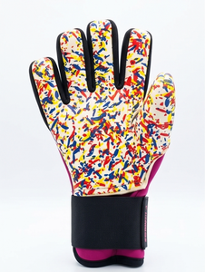 Guantes de Portero Juveniles Rainbow Splash |   Guantes de portero infantiles personalizados de silicona 3D con palma de látex antideslizante y diseño de salpicaduras de colores - Product Image 1