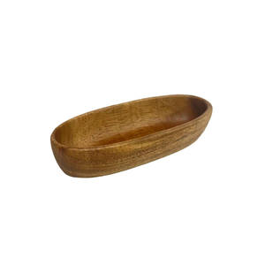 Vente en gros de bols ovales en bois massif de style japonais de luxe, en forme de bateau, pour fruits, desserts, petit-déjeuner, salades, vaisselle créative - Product Image 1