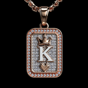 Collier pendentif lettre en argent sterling 925 avec moissanite, breloque rectangulaire type dog tag, bijou personnalisé avec initiale pour femme - Product Image 3