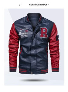 Veste Bomber Homme Colorblock Style Universitaire avec Patchs Lettres Noir Vert Marron Uniforme de Baseball Streetwear Style Collège OEM - Product Image 4