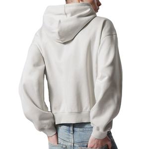 Sweats à capuche à épaules tombantes avec logo personnalisé en gros pour hommes French Terry 100% coton respirant surdimensionné tendance - Product Image 2