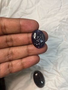 Iolite naturelle et pierre de soleil, cabochons ovales et baguettes multi-coupes - Product Image 1