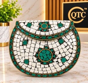 Handmade Bohemian Luxury <b>Mosaic</b> Clutch Bag Beaded Rhinestone Waterproof Evening Purse Custom Bridal Party Clutch for Women - Product Image 1