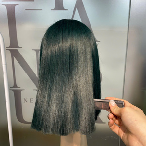 Human Hair <b>Bob</b> <b>Wig</b> Black Straight Lace Front Cap 250% Density Double Drawn Vietnamese Average Size - Product Image 2