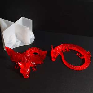 Molde de Silicona para Vela de Dragón, Dragón Volador, Dragón de Fuego, Dragón Chino, Vela de Yeso - Product Image 1