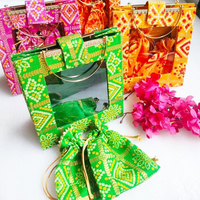 Sac fourre-tout traditionnel en coton écologique pour l'été, 2 sacs Potli, idéal pour les fêtes indiennes, les mariages, les cadeaux, les sacs à main Haldi et le Nouvel An – Vente en gros