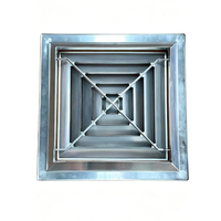 Diffuseur de plafond carré 4 voies en acier inoxydable pour système de ventilation, sortie d'air CVC, directement de l'usine