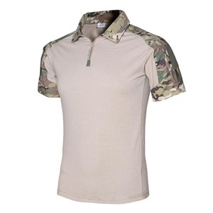 เสื้อโปโลผ้าโพลีเอสเตอร์แขนสั้นลายพรางสำหรับผู้ชาย, เสื้อโปโลทรงสลิมฟิตแห้งเร็วระบายอากาศได้ดีสำหรับใส่กลางแจ้งฤดูร้อน - Product Image 3