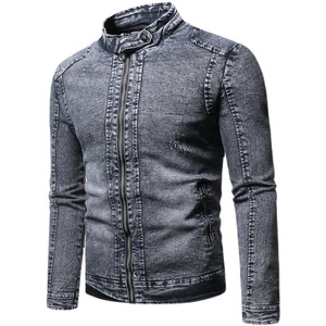 <b>Custom</b> Fleece Stand Collar <b>Denim</b> <b>Jacket</b> Men Men's <b>Jackets</b> - Product Image 1