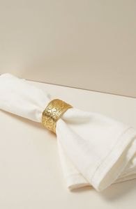 <b>Brushed</b> Aluminum Napkin Rings Featuring Modern Metallic Texture For Stylish Dining Room Table Decoration - Product Image 2