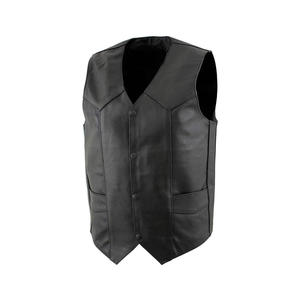 Gilet en cuir véritable / Dernier modèle de gilet sans manches rembourré en cuir véritable pour homme - Product Image 1