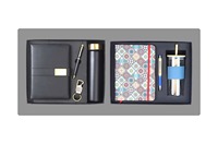Set de Regalo Ejecutivo de Cuero de Primera Calidad con Agenda, Cartera, Botella y Llavero - Logotipo Personalizado Grabado para Promociones Corporativas
