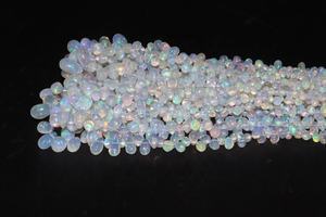 Cuentas de ópalo Welo etíope, hebras de 17 pulgadas para hacer joyas, forma de gotas suaves con cuentas de piedra de ópalo etíope - Product Image 3