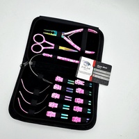 Kit d'outils professionnels de haute qualité pour extensions de cheveux, perles et clips arc-en-ciel roses, boucles en acier inoxydable, kit d'extensions de cheveux