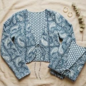 Ethically Made Cotton <b>Ladies</b> Bomber Varsity <b>Jacket</b> Quilted Winter Coat with Beautiful Kalka Paisley Print Short Length XL Size - Product Image 6