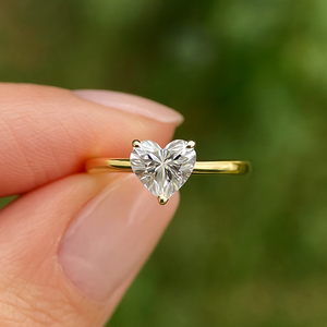 Customized Heart Shape <b>Solitaire</b> Engagement <b>Ring</b> for Women 14K/18K Solid Gold IGI Certified Lab Grown Diamond Proposal <b>Ring</b> - Product Image 4