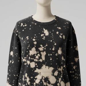 Sweat-shirt en molleton de haute qualité pour femme, style gothique esthétique, effet délavé, style grunge, effet éclaboussures DIY, automne/hiver, devant - Product Image 4