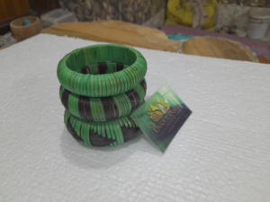 2025 pulseras de mimbre de paja tejidas a mano étnicas brazaletes de ratán grueso marrón de moda para mujeres - Product Image 5