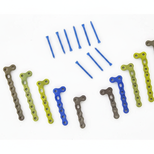 Placa en L de 2.0mm con 2 orificios y tornillo de bloqueo para veterinaria, juego de 50 piezas de titanio - Product Image 1