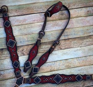 Ensemble de bridon et de harnais western en cuir fait main 2026 avec têtière et peitoral/collier – Qualité supérieure pour l'équitation, tailles personnalisées - Product Image 2