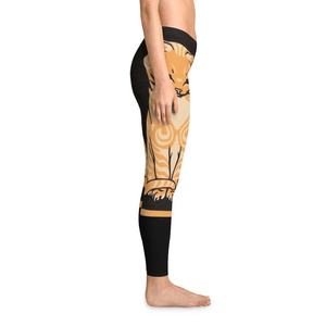 Leggings de yoga respirants et antibactériens extensibles dans quatre directions, avec logo personnalisé imprimé par transfert thermique, motif chat miel, vente en gros - Product Image 4