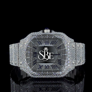 Montre à quartz en acier inoxydable avec diamants blancs givrés, étanche 3 ATM, idéale pour les soirées mondiales – Meilleures ventes - Product Image 2