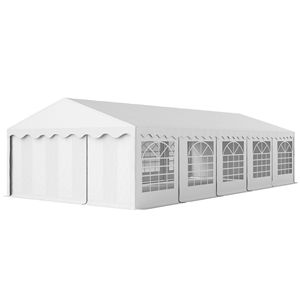 "16.5FT X 33FT Heavy Duty White <b>Canopy</b> <b>Tent</b> with 10 Windows & Removable Sidewalls (Polyester & Steel)" - Product Image 1