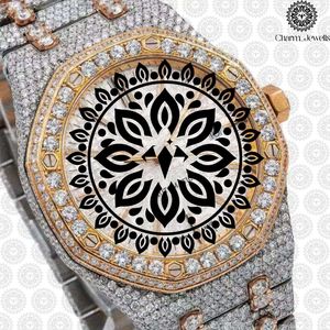 Reloj de Lujo Charm Jewells de Acero Inoxidable, Caja Cuadrada de 40 mm, Esfera Analógica, Bisel con Diamantes, Movimiento Mecánico, 10 Bar, para Hombre - Product Image 2